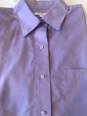 Foxcroft Long-Sleeve Wrinkle Free Shirt, Size 10, Iris